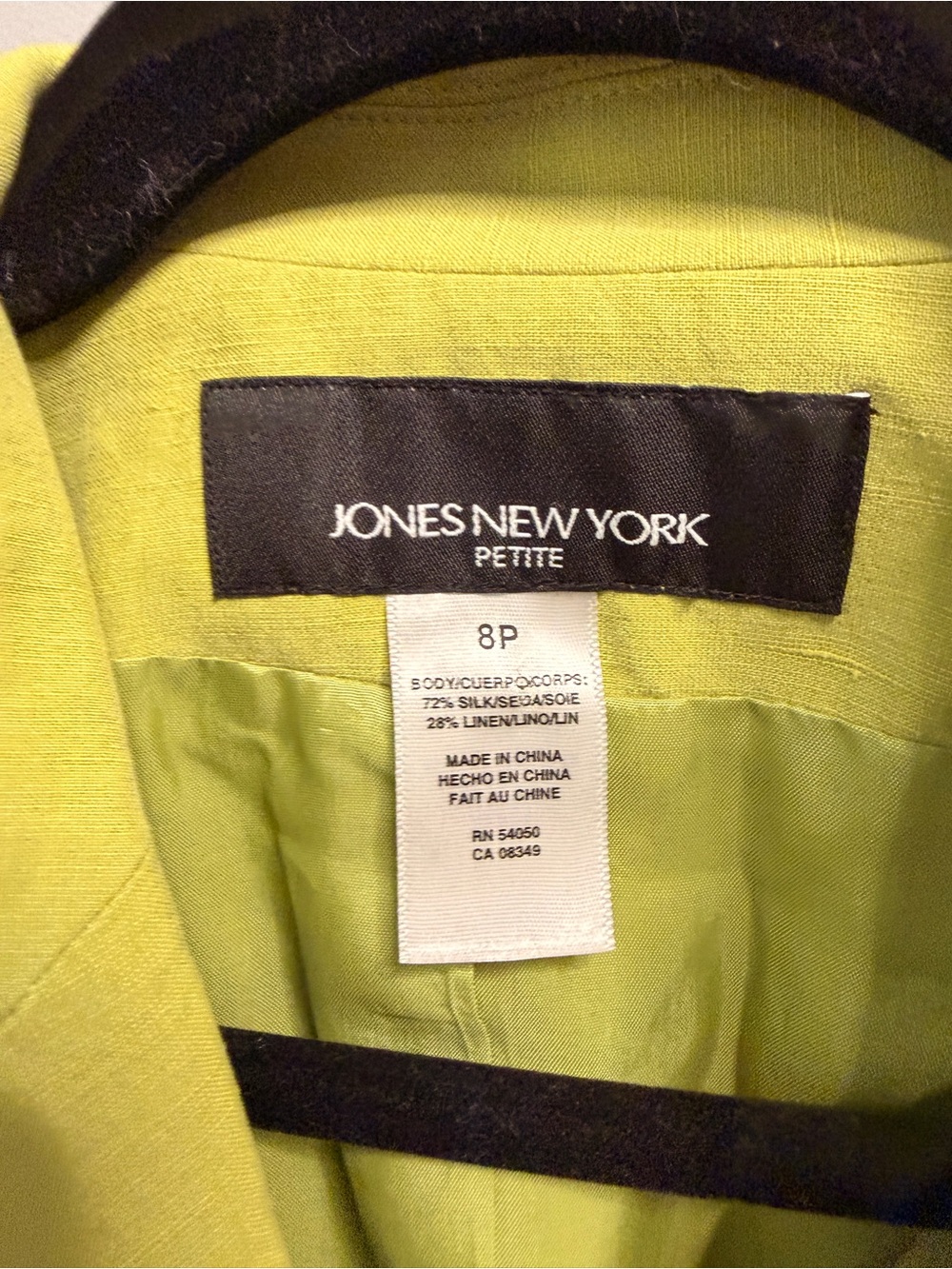 Jones New York Bright Yellow-Green Women's Single-Breasted Blazer - Picture 4 of 5